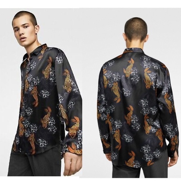 Zara Other - Zara fish print satin shirt